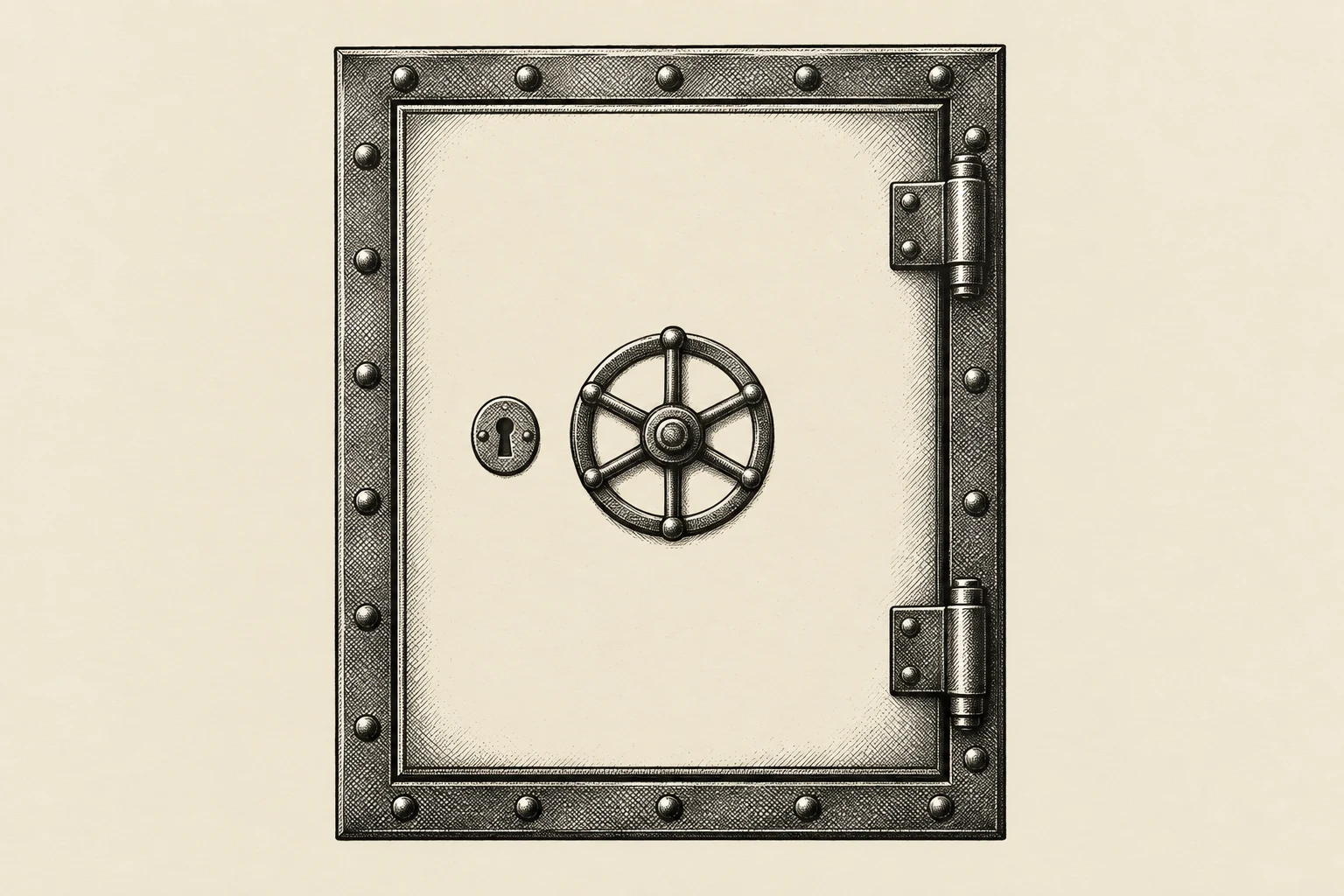 An engraved strongroom door